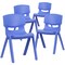 Emma and Oliver 4 Pack Plastic Stackable K-2 School Chair with 13.25"H Seat